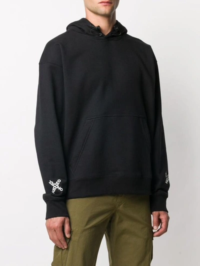 Shop Kenzo Big X Logo Hoodie In Black