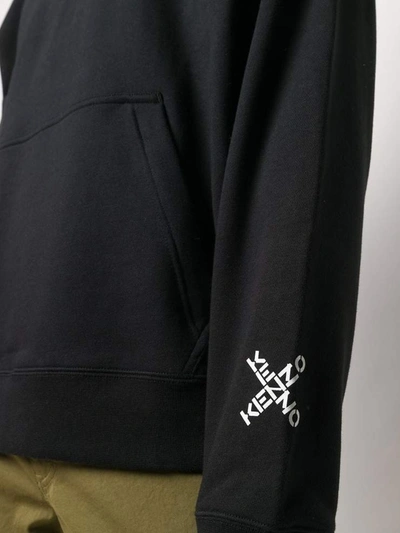 Shop Kenzo Big X Logo Hoodie In Black