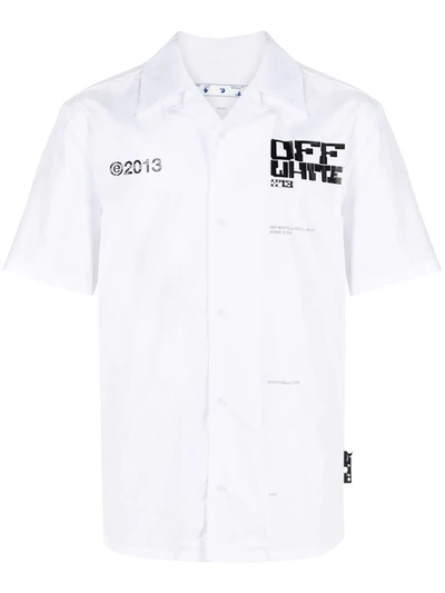 Shop Off-white Off White Arrows-print Cotton Shirt In Blu