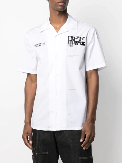 Shop Off-white Off White Arrows-print Cotton Shirt In Blu