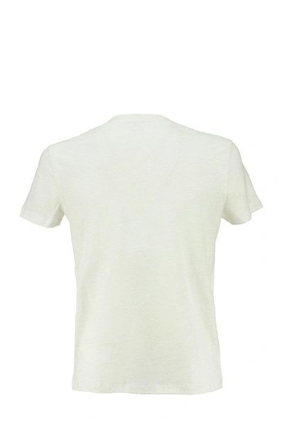 Shop Majestic Short-sleeved Slim-fit Crew Neck T-shirt In White