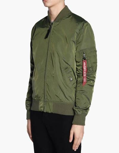 Shop Alpha Industries Ma-1 Tt Bomber Jacket In Green