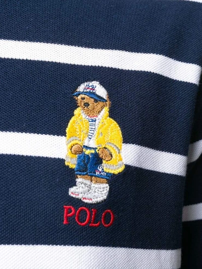 Shop Polo Ralph Lauren Teddy Bear Striped Polo Shirt In Blue