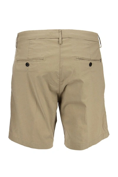 Shop Dondup Fergus - Cotton Blend Shorts In Sand