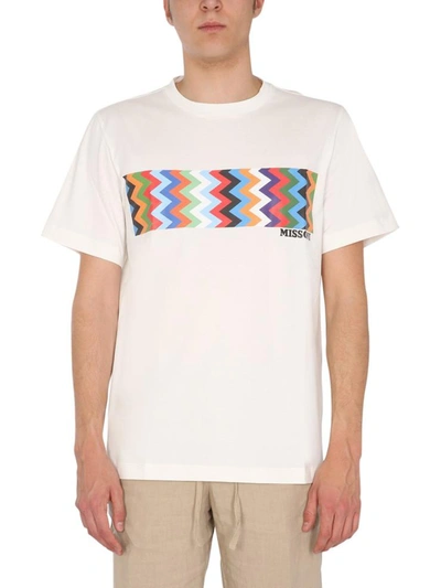Shop Missoni Crew Neck T-shirt In Multicolour