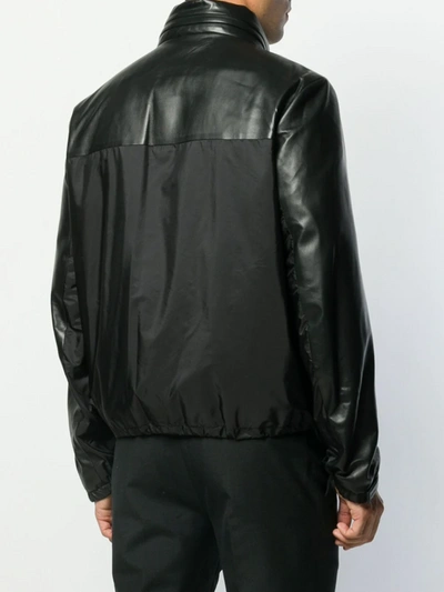 Shop Prada Logo Plaque Zipped Jacket In Nero