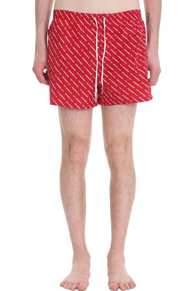 Shop Dsquared2 1964 Logo Swim Shorts In Red