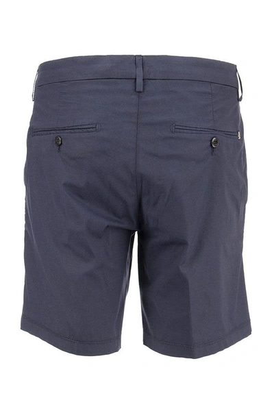 Shop Dondup Fergus - Cotton Blend Shorts In Navy