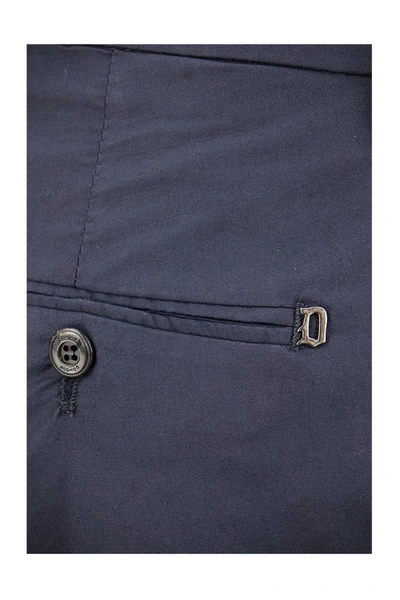 Shop Dondup Fergus - Cotton Blend Shorts In Navy