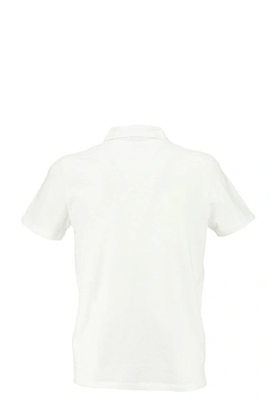 Shop Majestic V-neck Short-sleeved Polo Shirt In White