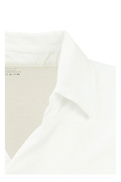 Shop Majestic V-neck Short-sleeved Polo Shirt In White