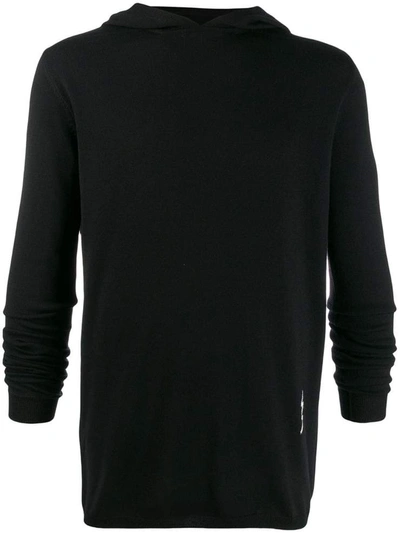 Shop Rick Owens Larry Knit Hoody Sweater In Black