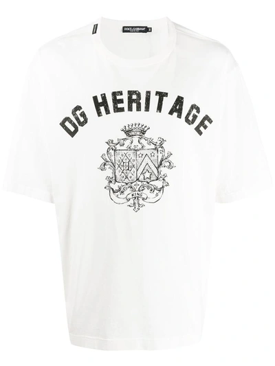 Shop Dolce & Gabbana Heritage Logo T-shirt In White