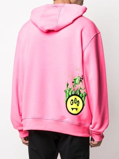 Shop Barrow Pink Jersey Hoodie With Print
