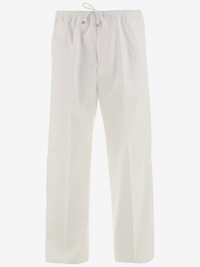 Shop Valentino Trousers In Bianco