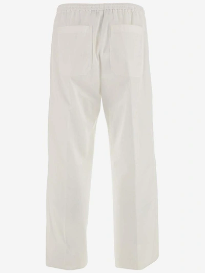 Shop Valentino Trousers In Bianco