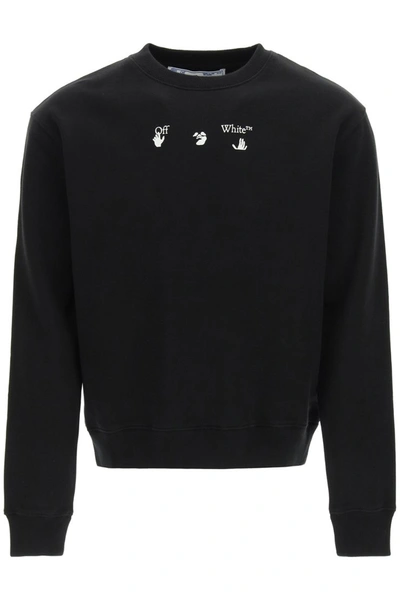 Shop Off-white Logo Print Sweatshirt In Black Black