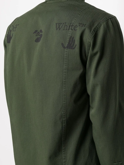 Shop Off-white Off White Logo-print Long-sleeve Shirt In Nero