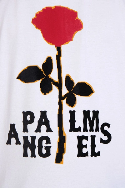 Shop Palm Angels Rose Logo Boxy T-shirt In White