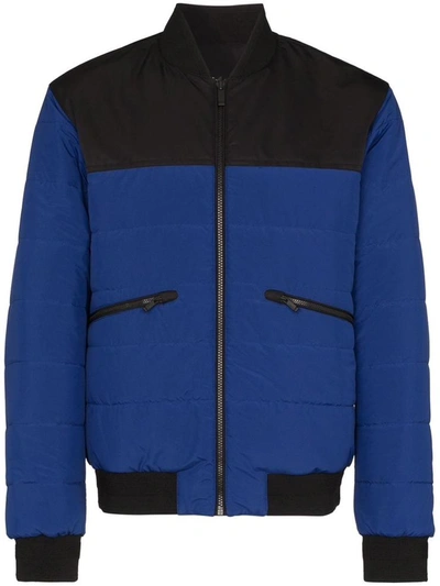 Shop Ermenegildo Zegna Reversible Quilted Bomber Jacket In Blue