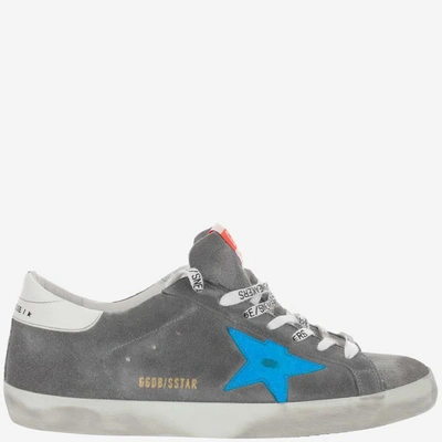 Shop Golden Goose Sneakers In Grey Blue