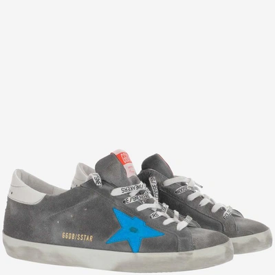 Shop Golden Goose Sneakers In Grey Blue