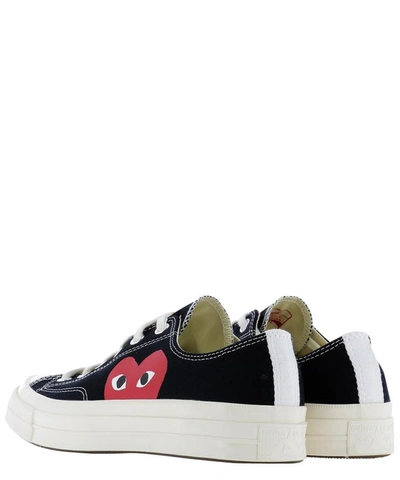 Shop Comme Des Garçons Play "big Heart" Sneakers In Black  