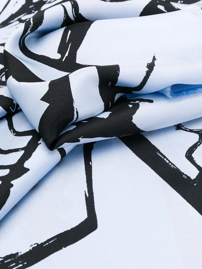 Shop Balenciaga Brushstroke-print Silk Scarf In Black