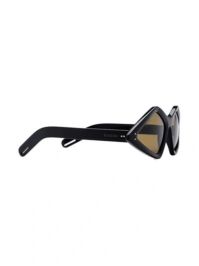 Shop Gucci Diamond-frame Sunglasses In Nero