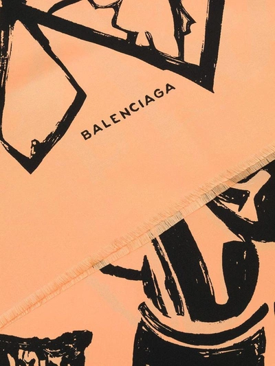Shop Balenciaga Scarf Orange In Pink