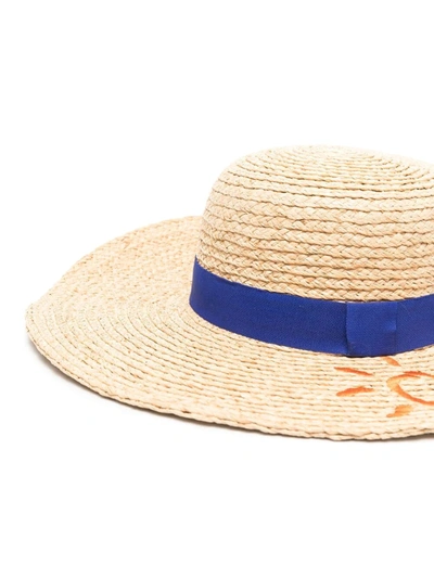 Shop Paul Smith Hello Straw Hat In Orange