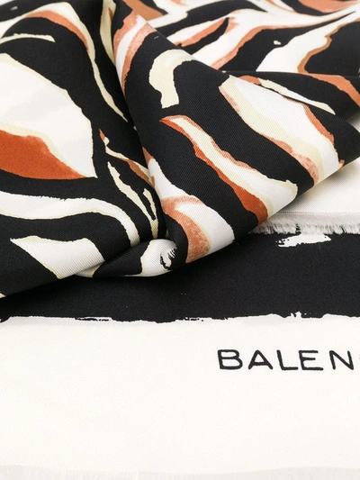 Shop Balenciaga Abstract-print Scarf In Blu