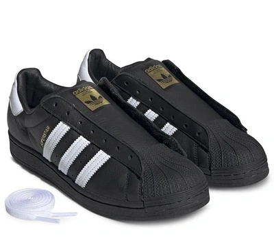 Shop Adidas Originals Adidas  Superstar Laceless Sneakers In Black
