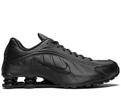 Shop Nike Shox R4 Triple Black Sneakers