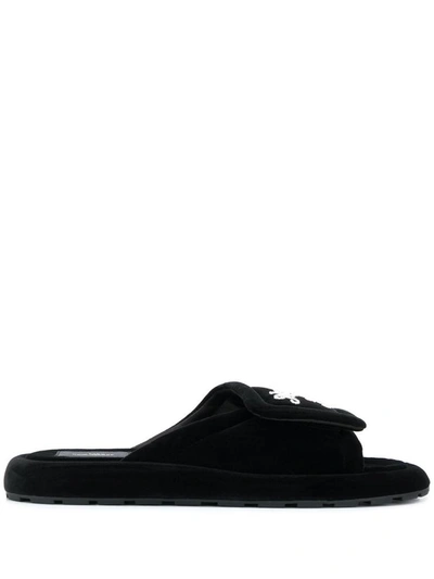 Shop Marc Jacobs Logo Stitched Sandals In Black