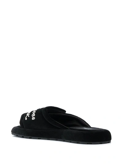 Shop Marc Jacobs Logo Stitched Sandals In Black