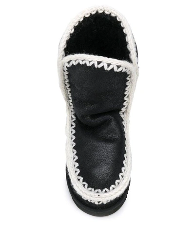 Shop Mou Eskimo 24 Cross Stitch Boots In Black