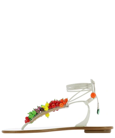 Shop Aquazzura "tutti Frutti" Sandals In White