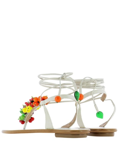 Shop Aquazzura "tutti Frutti" Sandals In White