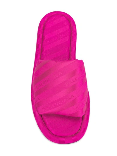 Shop Balenciaga Hotel Logo Slides Sandals In Pink