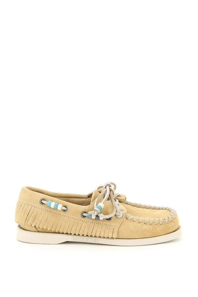 Shop Alanui Dockside  And Sebago Collaboration Loafers In Trench Bei