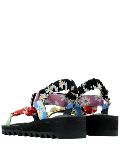 Shop Kurt Geiger "orion" Floral Sandals In Black  