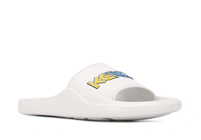 Shop Kenzo Kombo Pool Mule Logo Slides Sandals In White