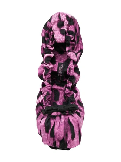 Shop Dolce & Gabbana Leopard Print Ballerinas Fuxia In Viola