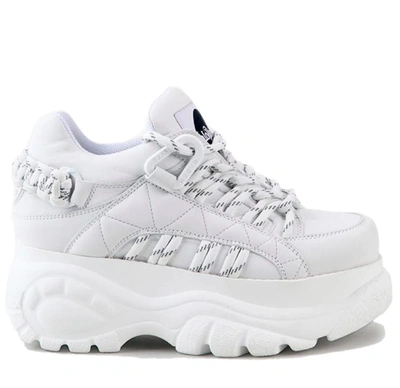 Shop Buffalo 1339-14 Calf Leather Chunky Sneakers In White