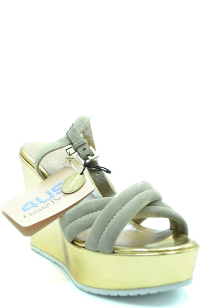 Shop 4us Cesare Paciotti Sandals In Gold