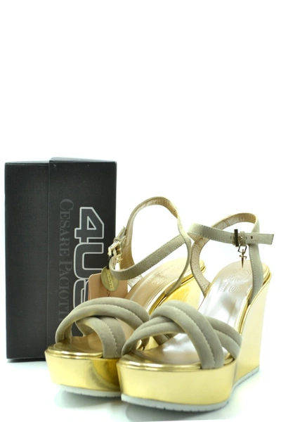 Shop 4us Cesare Paciotti Sandals In Gold