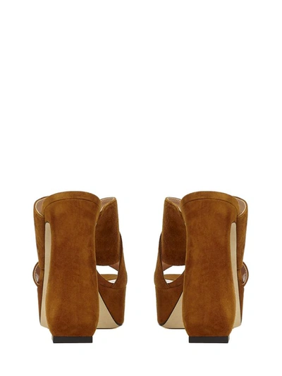 Shop Sergio Rossi Si Rossi Sandals Leather Brown