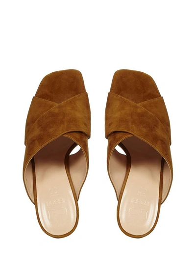 Shop Sergio Rossi Si Rossi Sandals Leather Brown