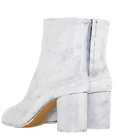 Shop Maison Margiela "tabi" Ankle Boots In White